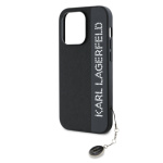 Karl Lagerfeld PU Saffiano Rhinestone Charm Zadní Kryt pro iPhone 14 Pro Max Black, KLHCP14XPSAKDGCK