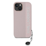 Karl Lagerfeld PU Saffiano Rhinestone Charm Zadní Kryt pro iPhone 15 Pink, KLHCP15SPSAKDGCP