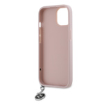 Karl Lagerfeld PU Saffiano Rhinestone Charm Zadní Kryt pro iPhone 15 Pink, KLHCP15SPSAKDGCP