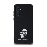 Karl Lagerfeld PU Saffiano Metal Karl and Choupette Zadní Kryt pro Samsung Galaxy A55 5G Black, KLHCSA55SAKCNPK