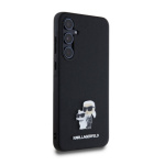 Karl Lagerfeld PU Saffiano Metal Karl and Choupette Zadní Kryt pro Samsung Galaxy A55 5G Black, KLHCSA55SAKCNPK