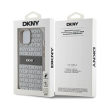 DKNY PU Leather Repeat Pattern Tonal Stripe Zadní Kryt pro iPhone 15 Beige, DKHCP15SPRTHSLE