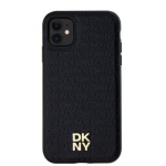 DKNY PU Leather Repeat Pattern Stack Logo Magsafe Zadní Kryt pro iPhone 11 Black, DKHMN61PSHRPSK