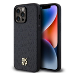 DKNY PU Leather Repeat Pattern Stack Logo Magsafe Zadní Kryt pro iPhone 13 Pro Max Black, DKHMP13XPSHRPSK