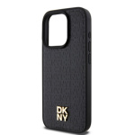 DKNY PU Leather Repeat Pattern Stack Logo Magsafe Zadní Kryt pro iPhone 13 Pro Max Black, DKHMP13XPSHRPSK