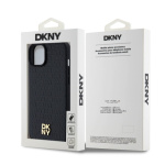 DKNY PU Leather Repeat Pattern Stack Logo Magsafe Zadní Kryt pro iPhone 15 Plus Black, DKHMP15MPSHRPSK