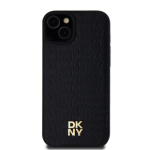 DKNY PU Leather Repeat Pattern Stack Logo Magsafe Zadní Kryt pro iPhone 15 Plus Black, DKHMP15MPSHRPSK