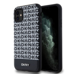 DKNY PU Leather Repeat Pattern Bottom Stripe MagSafe Zadní Kryt pro iPhone 11 Black, DKHMN61PSOSPK