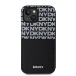 DKNY PU Leather Repeat Pattern Card Pocket Zadní Kryt pro iPhone 14 Black, DKHCP14SPCRTHLK