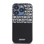 DKNY PU Leather Repeat Pattern Card Pocket Zadní Kryt pro iPhone 14 Pro Black, DKHCP14LPCRTHLK