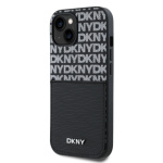 DKNY PU Leather Repeat Pattern Card Pocket Zadní Kryt pro iPhone 15 Black, DKHCP15SPCRTHLK