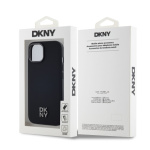 DKNY PU Leather Stack Logo Magsafe Zadní Kryt pro iPhone 14 Black, DKHMP14SPSMCSLK