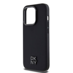 DKNY PU Leather Stack Logo Magsafe Zadní Kryt pro iPhone 14 Pro Max Black, DKHMP14XPSMCSLK