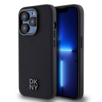 DKNY PU Leather Stack Logo Magsafe Zadní Kryt pro iPhone 15 Pro Max Black, DKHMP15XPSMCSLK