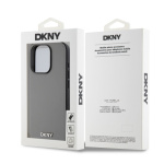 DKNY PU Leather Silver Metal Logo Magsafe Zadní Kryt pro iPhone 15 Pro Max Grey, DKHMP15XPGHLMS