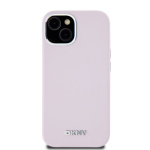 DKNY Liquid Silicone Silver Metal Logo Magsafe Zadní Kryt pro iPhone 15 Pink, DKHMP15SSMCHLP