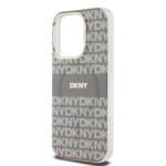 DKNY PC/TPU Repeat Pattern Tonal Stripe Magsafe Zadní Kryt pro iPhone 14 Pro Max Beige, DKHMP14XHRHSEE