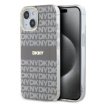 DKNY PC/TPU Repeat Pattern Tonal Stripe Magsafe Zadní Kryt pro iPhone 15 Beige, DKHMP15SHRHSEE