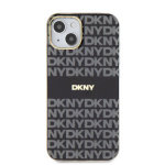 DKNY PC/TPU Repeat Pattern Tonal Stripe Magsafe Zadní Kryt pro iPhone 13 Black, DKHMP13MHRHSEK