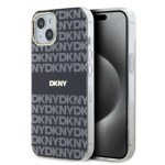 DKNY PC/TPU Repeat Pattern Tonal Stripe Magsafe Zadní Kryt pro iPhone 15 Black, DKHMP15SHRHSEK