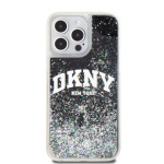 DKNY Liquid Glitter Arch Logo Zadní Kryt pro iPhone 13 Pro Max Black, DKHCP13XLBNAEK