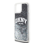 DKNY Liquid Glitter Arch Logo Zadní Kryt pro iPhone 14 Black, DKHCP14SLBNAEK