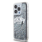 DKNY Liquid Glitter Arch Logo Zadní Kryt pro iPhone 15 Pro Black, DKHCP15LLBNAEK