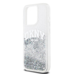 DKNY Liquid Glitter Arch Logo Zadní Kryt pro iPhone 14 Pro Transparent, DKHCP14LLBNAET