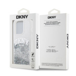 DKNY Liquid Glitter Arch Logo Zadní Kryt pro iPhone 14 Pro Transparent, DKHCP14LLBNAET