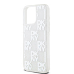 DKNY Liquid Glitter Checkered Pattern Zadní Kryt pro iPhone 15 Pro Max Transparent, DKHCP15XLCPEPT