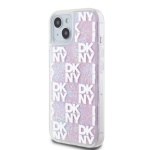 DKNY Liquid Glitter Checkered Pattern Zadní Kryt pro iPhone 15 Pink, DKHCP15SLCPEPP