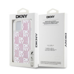 DKNY Liquid Glitter Checkered Pattern Zadní Kryt pro iPhone 15 Pink, DKHCP15SLCPEPP