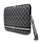 DKNY PU Leather Checkered Pattern and Stripe Obal na Notebook 13/14" Black, DKCS14PVSHLK