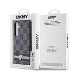 DKNY PU Leather Checkered Pattern and Stripe Zadní Kryt pro Samsung Galaxy S24+ Black, DKHCS24MPCPTSSK