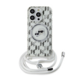 Karl Lagerfeld IML Monogram Crossbody K&CH Heads MagSafe Zadní Kryt pro iPhone 13 Pro Max Transparent, KLHMP13XHCKCKLCT