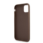 Guess PU 4G Metal Logo Zadní Kryt pro iPhone 11 Brown, GUHCN614GMGBR