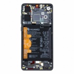 LCD Display + Dotyková Deska + Přední Kryt Huawei P30 Black (Service Pack), 02354HLT