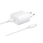 EP-TA845EWE + EP-DW767JWE Samsung 45W Cestovní nabíječka + USB-C/USB-C Datový Kabel White (OOB Bulk), 57983113522