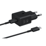 EP-T2510XBE Samsung USB-C 25W Cestovní nabíječka + USB-C Datový Kabel  Black, EP-T2510XBEGEU