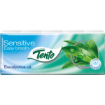 Tento Sensitive Eucalyptus 3vrstvé papírové kapesníky, 10× 10 ks