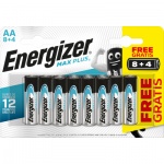 Energizer Max Plus AA tužkové baterie, 8 + 4 ks zdarma, 961016