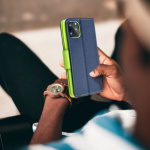 FANCY Book case for SAMSUNG A03 navy / lime 513534