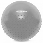 Spokey HALF FIT Gymnastický míč 2v1 masážní, 65 cm včetně pumpičky, šedý , K929892
