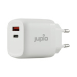 Adaptér Jupio Dual USB GaN Charger 30W - zásuvka/USB + USB-C, UDC0030