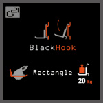 Závěsný systém G21 BlackHook Rectangle 9 x 10 x 24 cm, GBHREC24