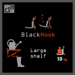 Závěsný systém G21 BlackHook large shelf 60 x 19 x 42 cm, GBHLASH60