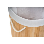 Koš na prádlo G21 55 l, bambusový kulatý s bílým košem, KPG21BAM02-17