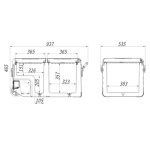 Chladící box ICE BOX DUO kompresor 75l 230/24/12V -20°C APP, 07099