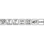 Sada nářadí STHOR 1/2", 1/4" 122 ks (CrV 6150), TO-58690