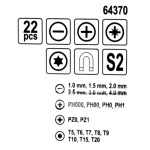 Šroubovák hodinářský + bity 21 ks, TO-64370